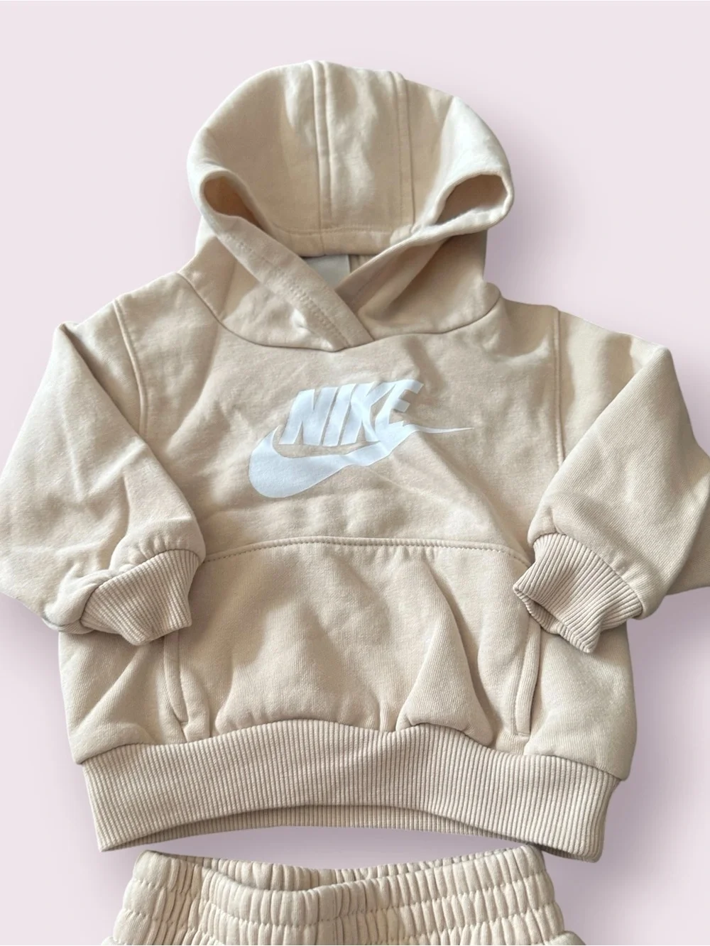Nike Toddler Beige Hoodie & Sweatpants Set Size 12 Months